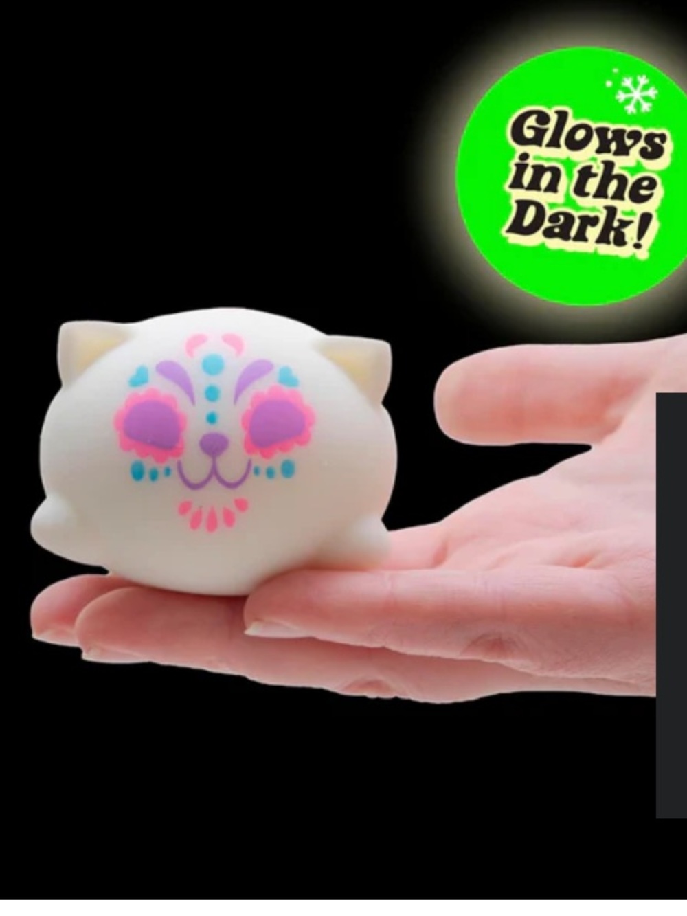 ⚠️LAST ONE⚠️ RARE NeeDoh Glow In The Dark Sugar Skull Cats, Purple - Picture 3 of 9